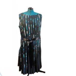 J.R. Nites Striped Midi Dress with Belt, 22W